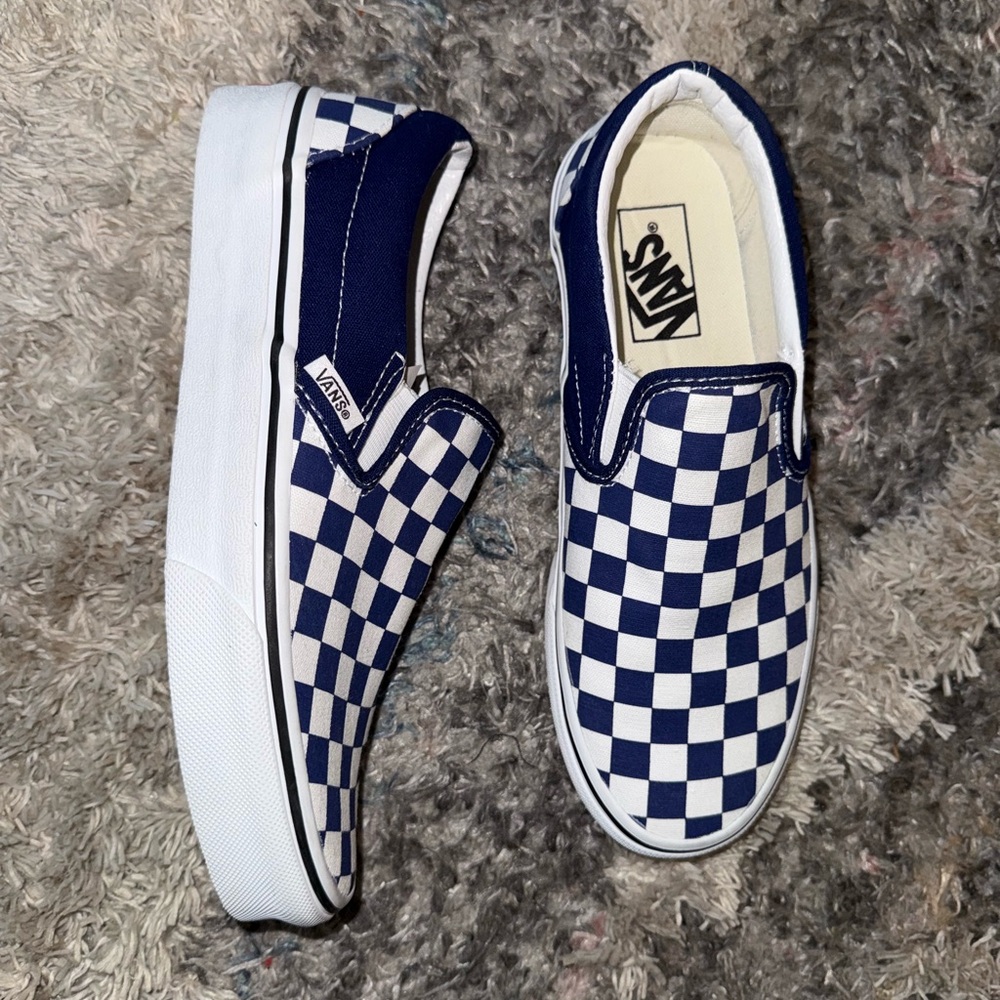 Checked navy blue vans for sale! Brand new no box